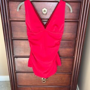 Jantzen Classics Red One Piece Swimsuit Size 10